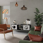 BLACK AND WHITE COMBINATION Móvel de TV com 2 Portas em Acabamento Preto