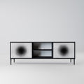 BLACK HOLE 2-Door TV Stand in Black Finish