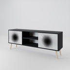 BLACK HOLE 2-Door TV Stand in Black Finish