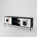 COLORFUL SHAPES Móvel de TV com 2 Portas em Acabamento Preto