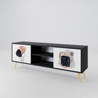 COLORFUL SHAPES Móvel de TV com 2 Portas em Acabamento Preto