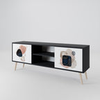 COLORFUL SHAPES Móvel de TV com 2 Portas em Acabamento Preto