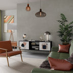 COLORFUL SHAPES Móvel de TV com 2 Portas em Acabamento Preto