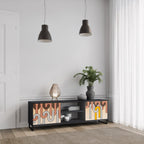 COLORFUL STRINGS Móvel de TV com 2 Portas em Acabamento Preto