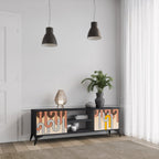 COLORFUL STRINGS Móvel de TV com 2 Portas em Acabamento Preto