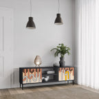 COLORFUL STRINGS Móvel de TV com 2 Portas em Acabamento Preto