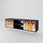 COLORFUL STRINGS Móvel de TV com 2 Portas em Acabamento Preto