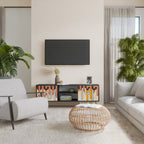 COLORFUL STRINGS Móvel de TV com 2 Portas em Acabamento Preto