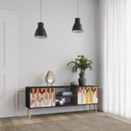 COLORFUL STRINGS Móvel de TV com 2 Portas em Acabamento Preto