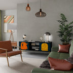 TOGETHER BUT SEPARATELY 2-Door TV Stand in Black Finish