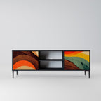 COLORFUL STRANDS Móvel de TV com 2 Portas em Acabamento Preto
