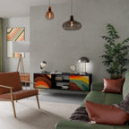 COLORFUL STRANDS Móvel de TV com 2 Portas em Acabamento Preto