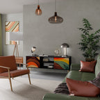 COLORFUL STRANDS Móvel de TV com 2 Portas em Acabamento Preto