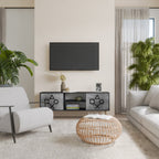 GAMER CHOICE Móvel de TV com 2 Portas em Acabamento Preto