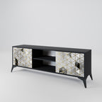 ASHEN ARIA 2-Door TV Stand in Black Finish