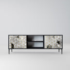 ASHEN ARIA 2-Door TV Stand in Black Finish