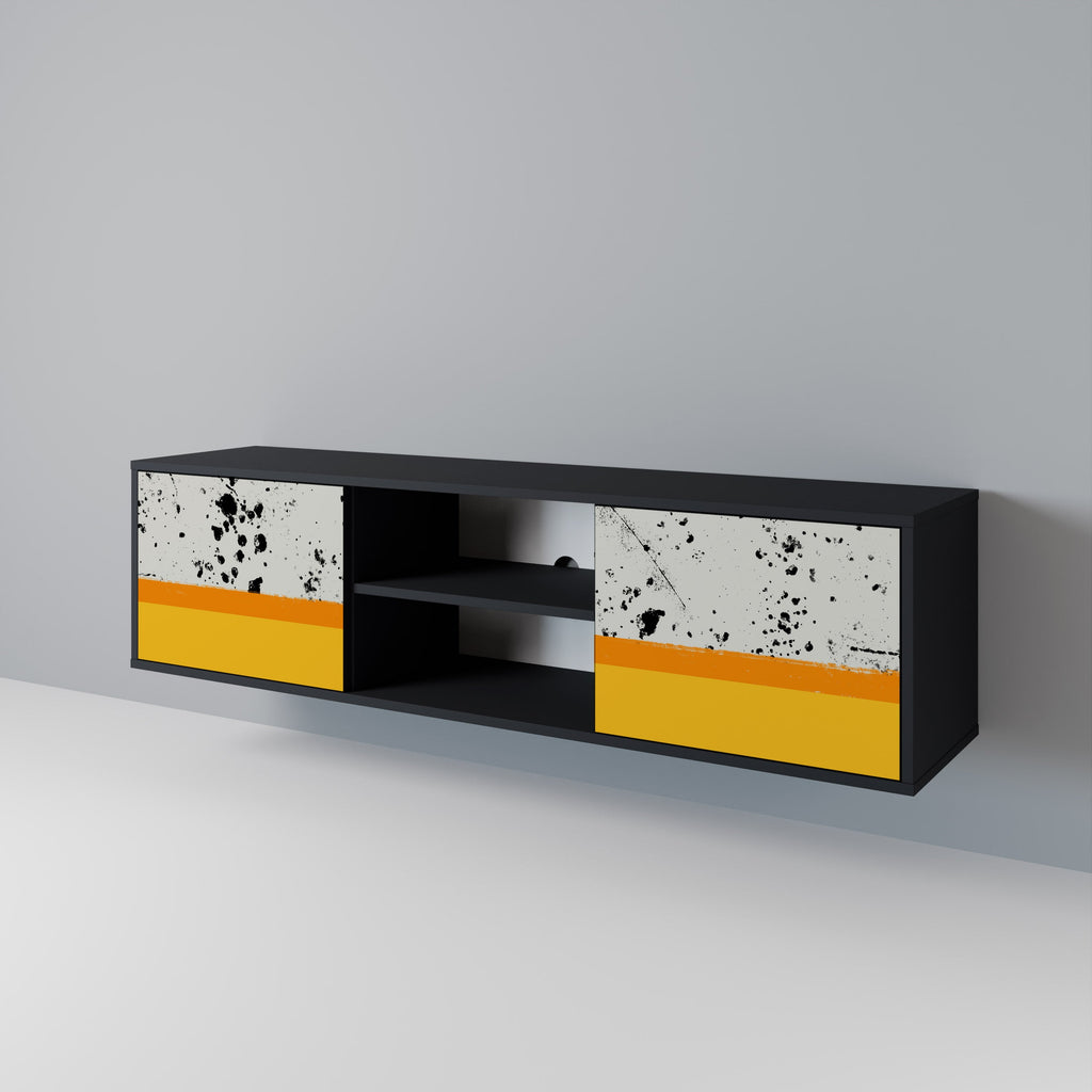 DYED BY ORANGE Móvel de TV com 2 Portas em Acabamento Preto