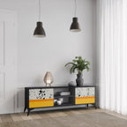 DYED BY ORANGE Móvel de TV com 2 Portas em Acabamento Preto