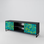 NOSTALGIC MEMORIES 2-Door TV Stand in Black Finish