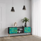 NOSTALGIC MEMORIES 2-Door TV Stand in Black Finish