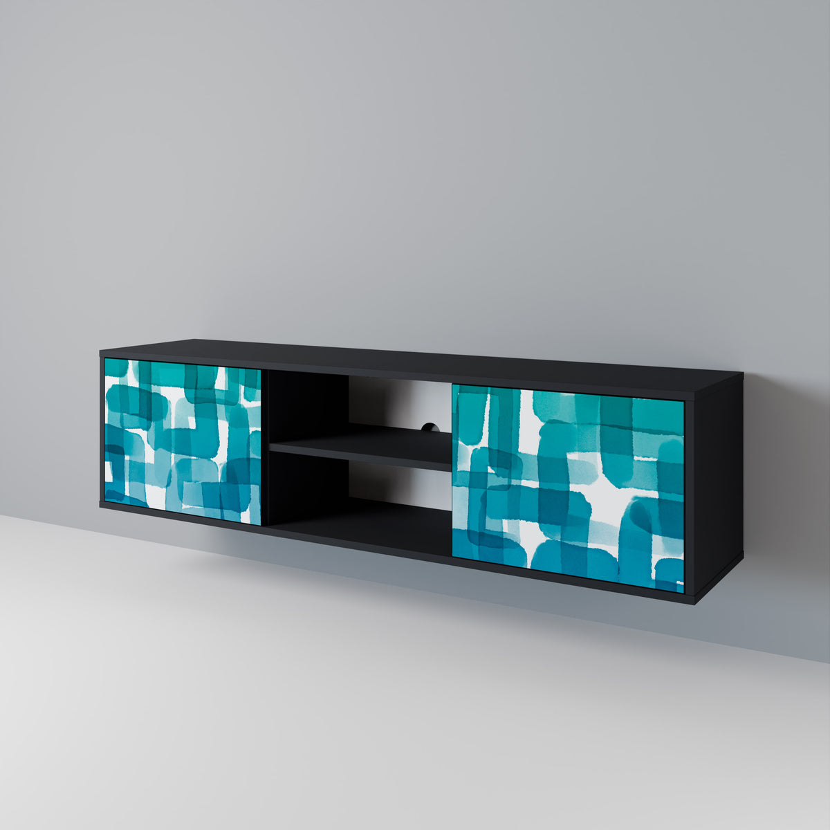 TURQUOISE RECTANGLES Móvel de TV de 2 Portas