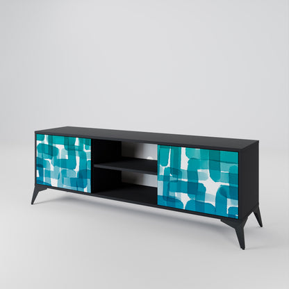 TURQUOISE RECTANGLES Móvel de TV de 2 Portas