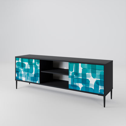 TURQUOISE RECTANGLES Móvel de TV de 2 Portas