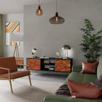 FLOATING THOUGHTS Móvel de TV com 2 Portas em Acabamento Preto