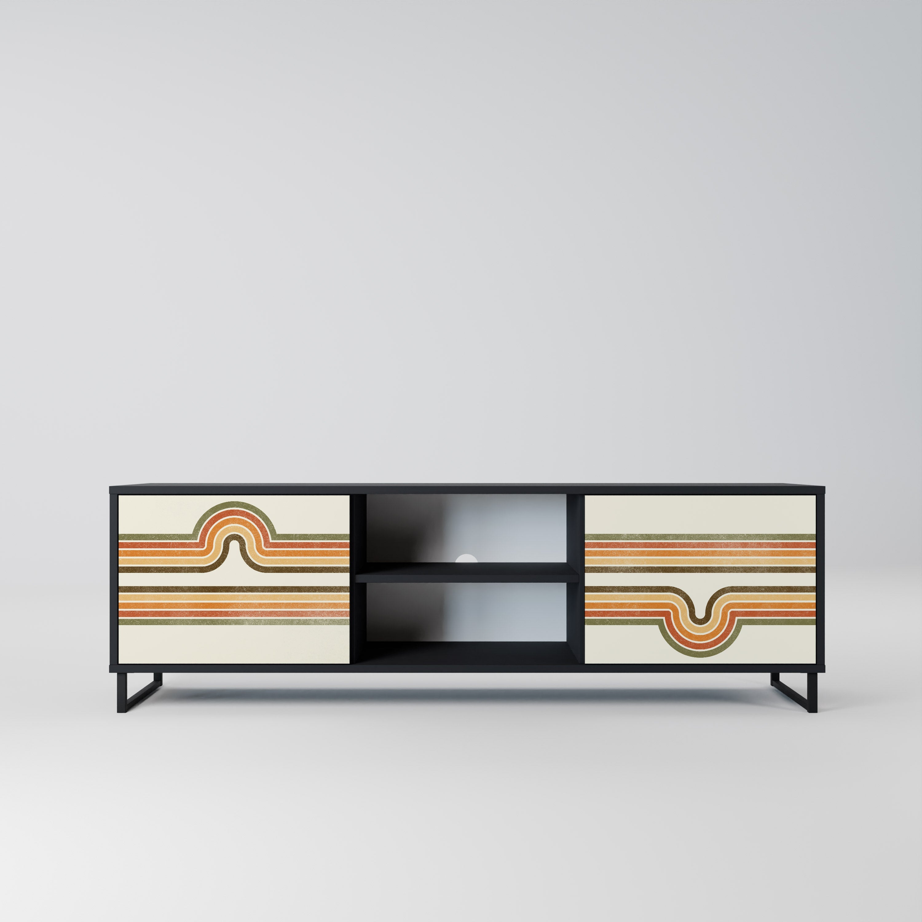 EXCEPTIONAL STREAM Móvel de TV com 2 Portas em Acabamento Preto