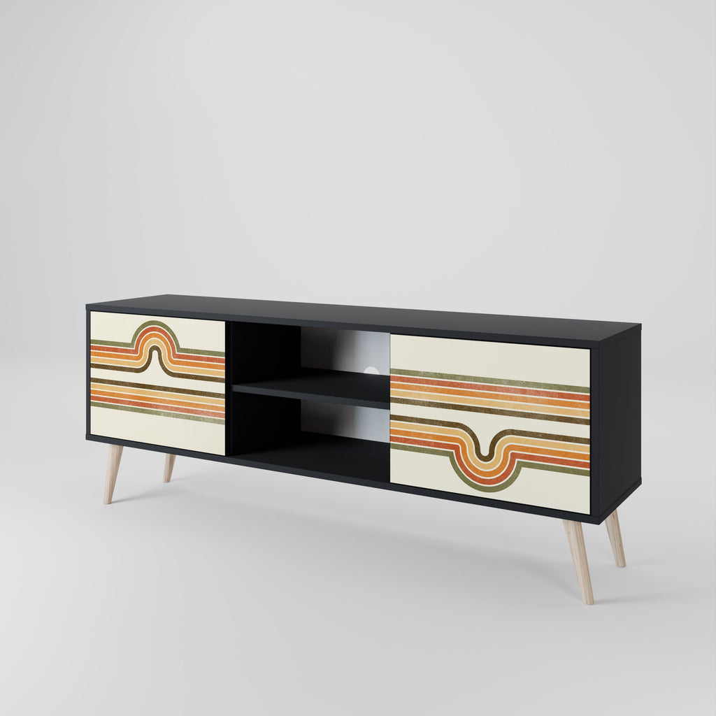 EXCEPTIONAL STREAM Móvel de TV com 2 Portas em Acabamento Preto