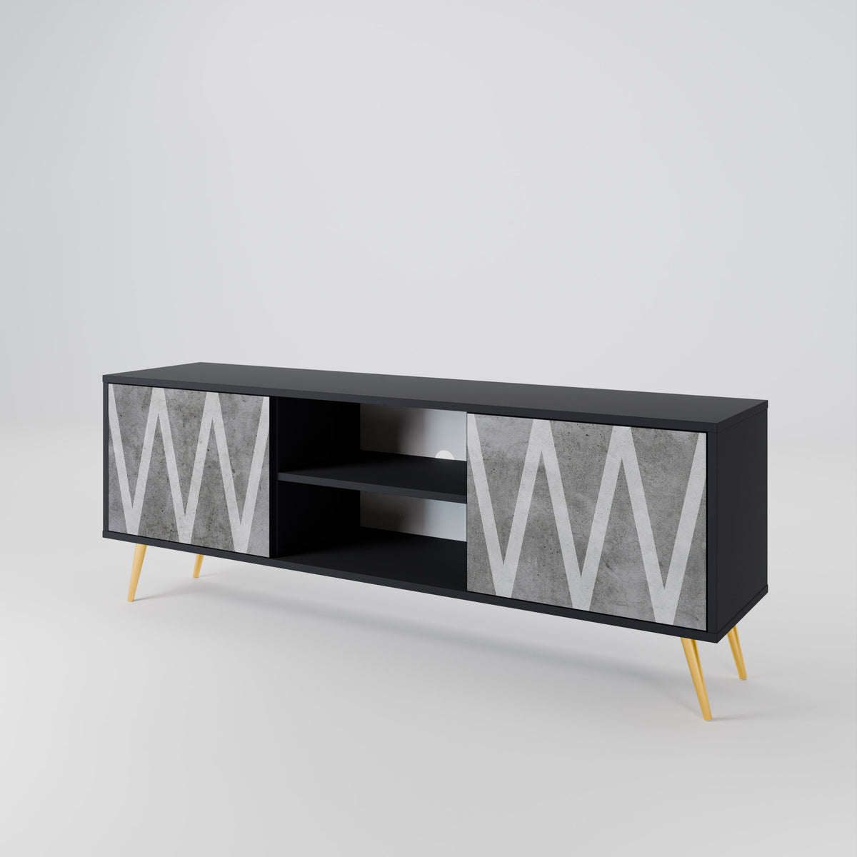 SOLID ZIG ZAG Móvel de TV de 2 Portas