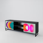 SYMPHONY OF COLORS Móvel de TV com 2 Portas em Acabamento Preto