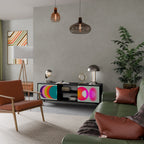 SYMPHONY OF COLORS Móvel de TV com 2 Portas em Acabamento Preto