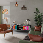 SYMPHONY OF COLORS Móvel de TV com 2 Portas em Acabamento Preto