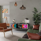 SYMPHONY OF COLORS Móvel de TV com 2 Portas em Acabamento Preto