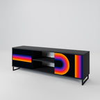 BLINDED BY THE LIGHTS 2-Door TV Stand in Black Finish