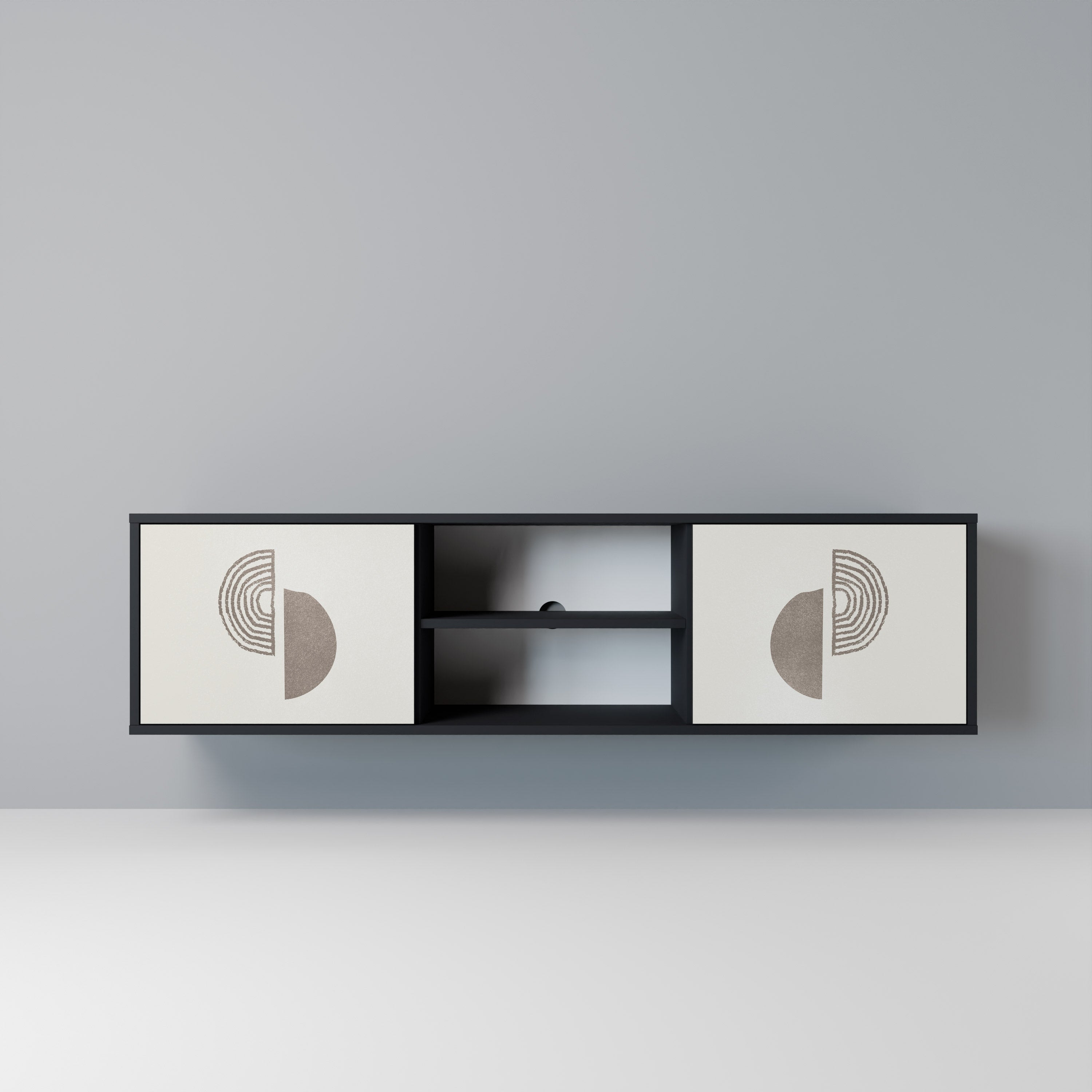 HARMONY ESSENCE Móvel de TV com 2 Portas em Acabamento Preto