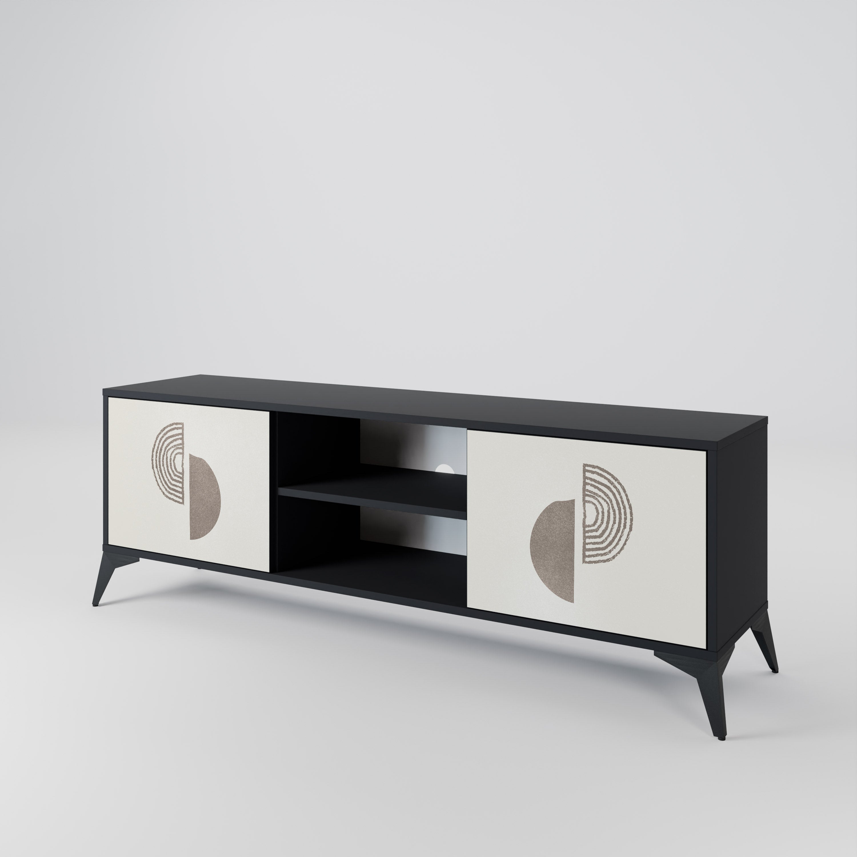 HARMONY ESSENCE 2-Door TV Stand in Black Finish
