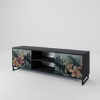 HEAVENLY BLOOM 2-Door TV Stand in Black Finish