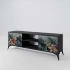 HEAVENLY BLOOM 2-Door TV Stand in Black Finish