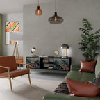 HEAVENLY BLOOM 2-Door TV Stand in Black Finish