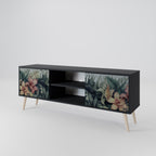 HEAVENLY BLOOM 2-Door TV Stand in Black Finish