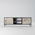 SUNFLOWER BLUR Móvel de TV com 2 Portas em Acabamento Preto