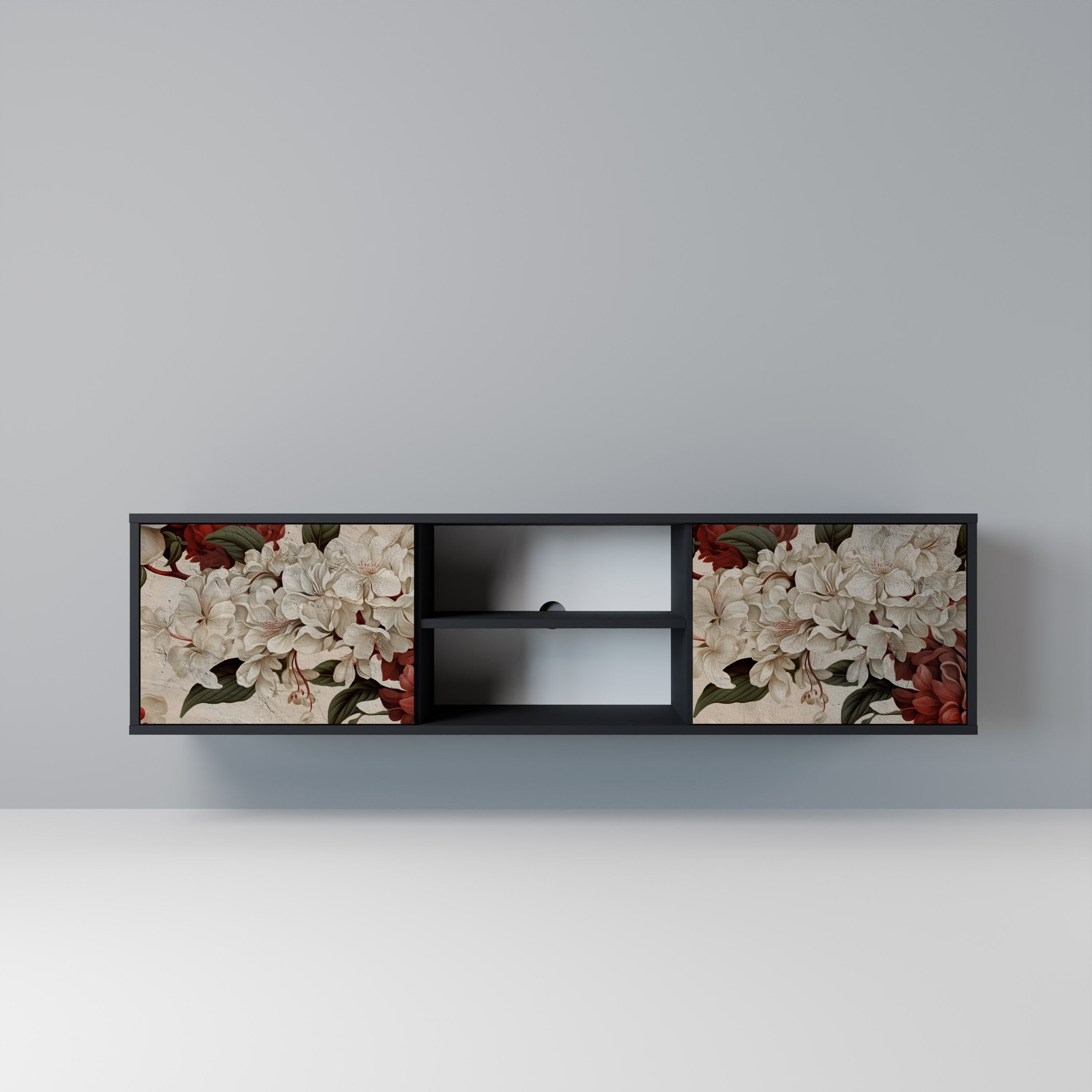 EPHEMERAL DAYS Móvel de TV com 2 Portas em Acabamento Preto