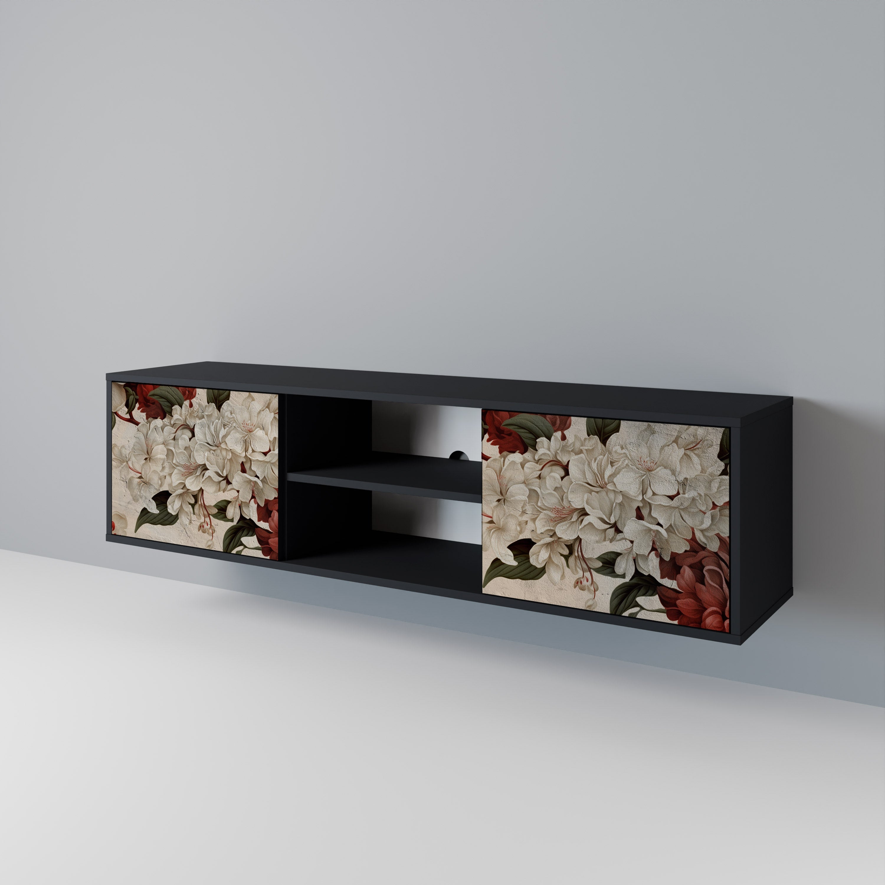 EPHEMERAL DAYS Móvel de TV com 2 Portas em Acabamento Preto