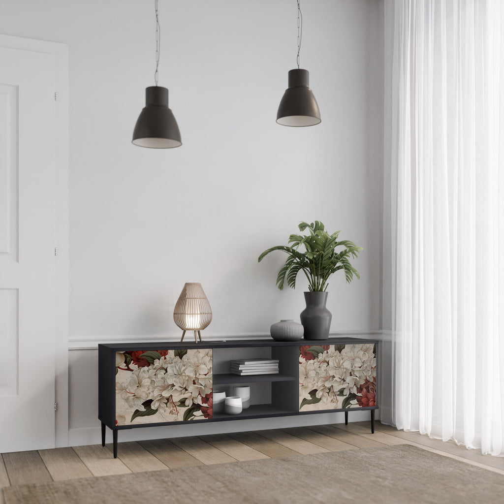 EPHEMERAL DAYS Móvel de TV com 2 Portas em Acabamento Preto