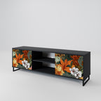 RADIANT FLORA 2-Door TV Stand in Black Finish