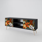 RADIANT FLORA 2-Door TV Stand in Black Finish