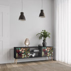 BOTANICAL EMERGENCE Móvel de TV com 2 Portas em Acabamento Preto