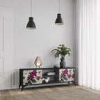 FLOWERET DREAM Móvel de TV com 2 Portas em Acabamento Preto